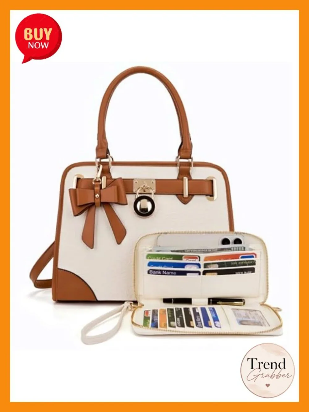 Medium Faux Leather Satchel with Floral Pattern and RFID Blocking Wristlet